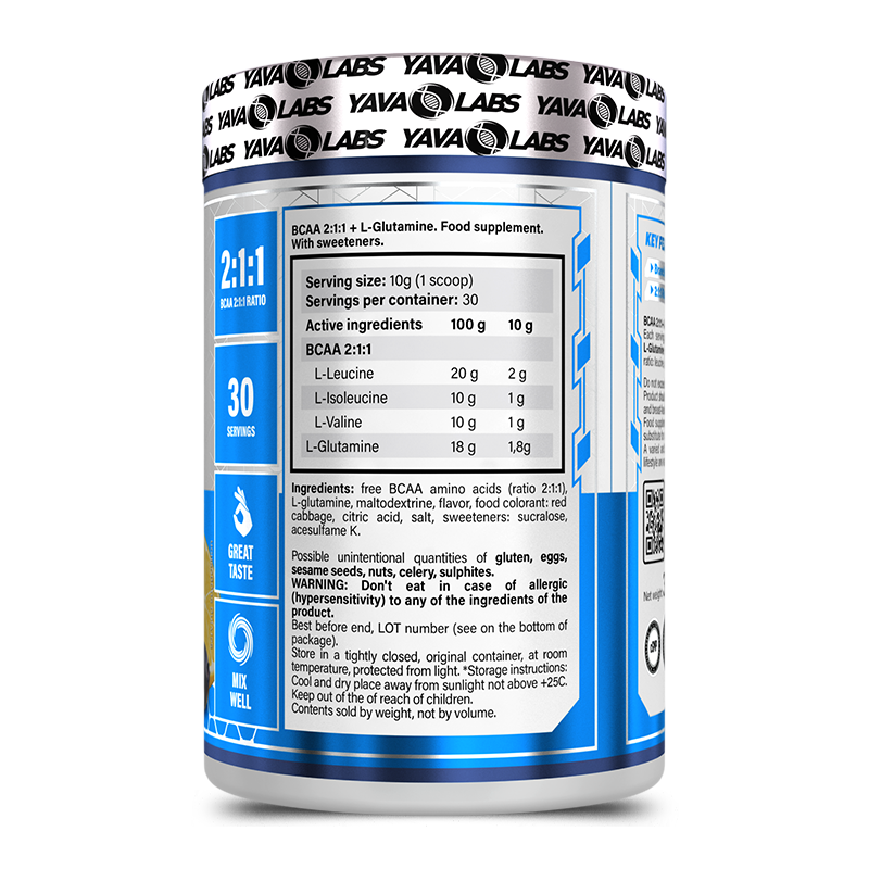 BCAA 2:1:1 + L-GLUTAMINA - 300 g